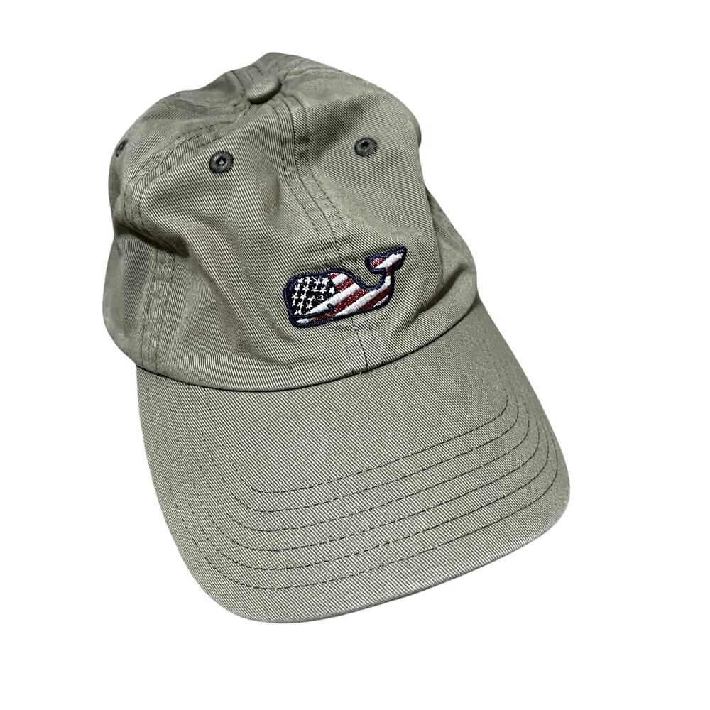 Vineyard Vines Embroidered American Flag Whale Logo Baseball Cap